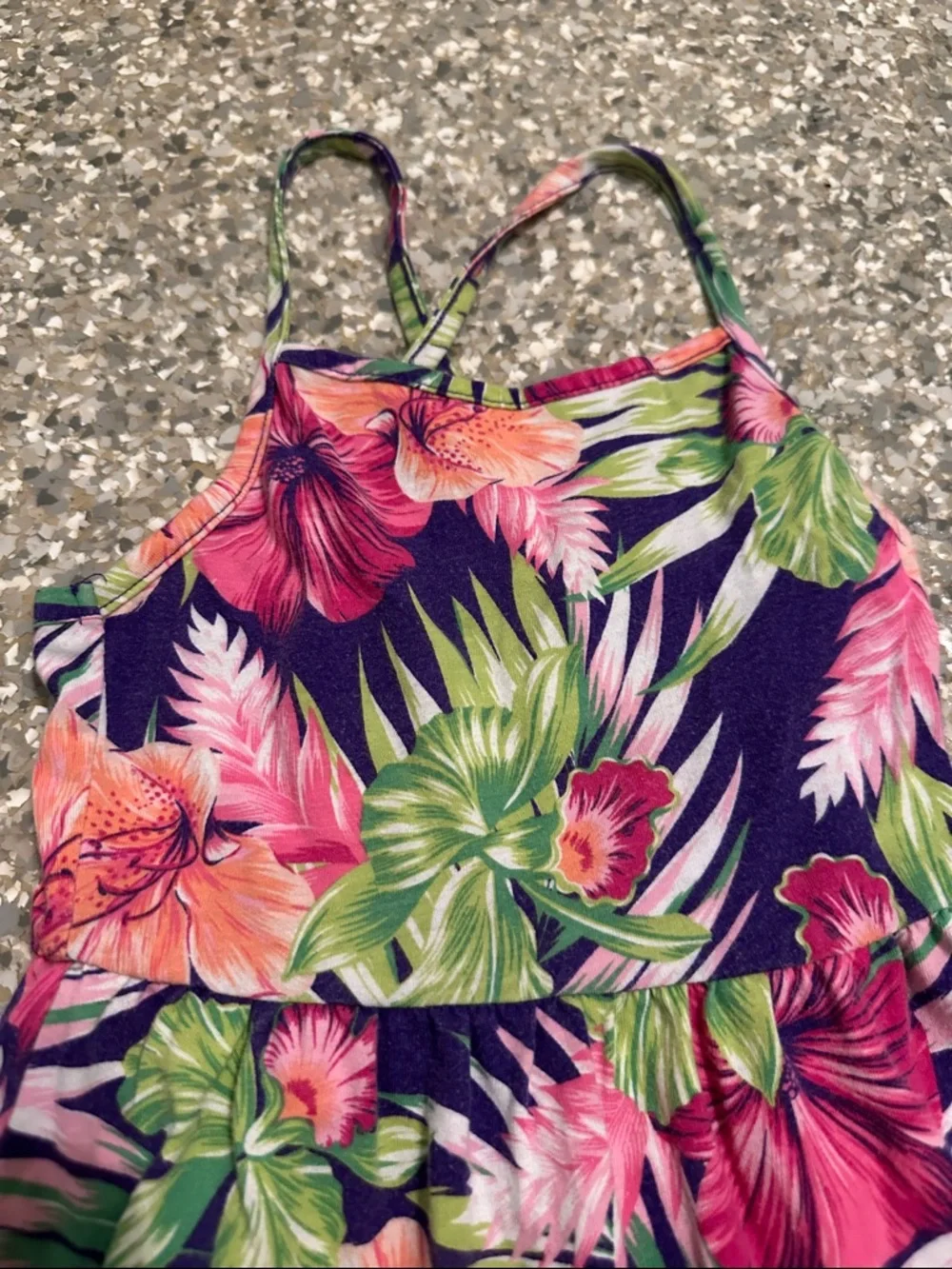 The Children's Place Purple Floral Tiered Sundress with Pink and Green - Picture 2 of 5